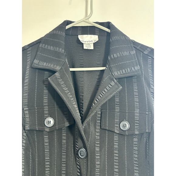 Vintage David N Jacket Size 8 Black Textured Striped Whimsygoth Office NWT - Picture 2 of 9